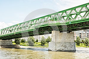 Bridge and Danube river in Bratislava, Slovakia