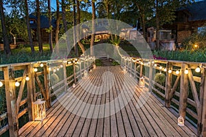 Bridge decorated for wedding