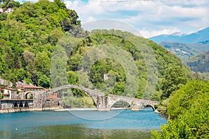 Bridge of the Devil Ponte della Maddalena near the town of Borgo a Mozzano in Lucca