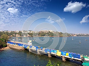 Bridge on the Dona Paula cape. Goa. photo