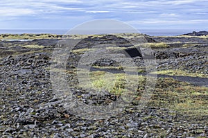 Bridge between Europe and North America continents in Reykjanes, Iceland Tourist attraction, very unusual place