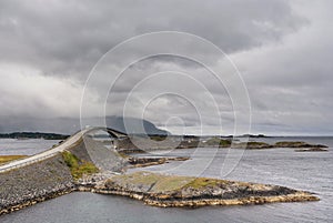 Bridge on the famous Atlantic Ocean Road in Norway