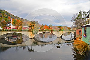 The Bridge of Flowers at Shelburne Falls in Massachussetts.