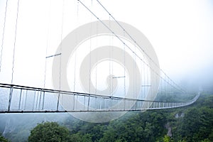Bridge with fog forest in Armenia