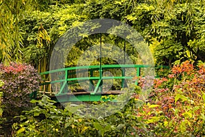 Bridge in garden in Giverny, France