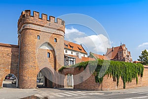 Bridge Gate from 1432 and city wall in Torun, Poland