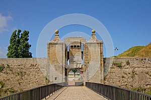 Bridge and gate of the Calais Citadel, France