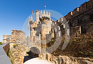 Bridge and gate of the Templar Castle. Ponferrada, Castile and L