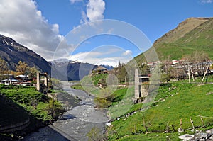 The bridge in Georgia. Stepantsminda photo