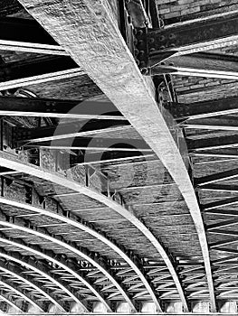 Bridge Girders In Black And White