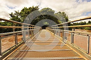 Bridge going to Iguazu waterfall from below. Argentinian side