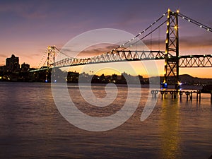 The bridge Hercilio Luz is one of the largest brid