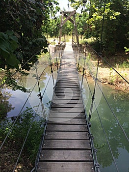 Bridge on a Hiking Trail on a Humid Day in Texas