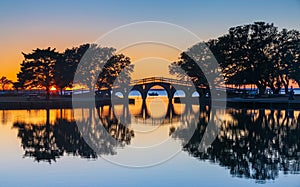 Bridge at Historic Corolla Park at Sunset in Outer Banks