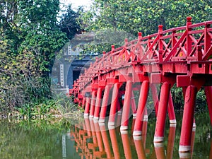 Bridge on the Hoan Kiem Lake, Hanoi, Vietnam
