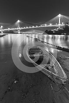 Bridge in Hong Kong at night