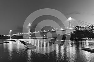 Bridge in Hong Kong at night