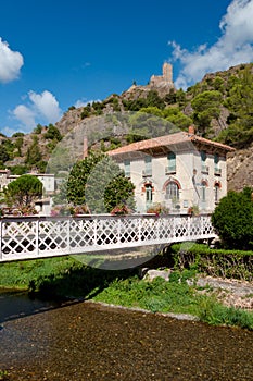 Bridge and house at Lastours town