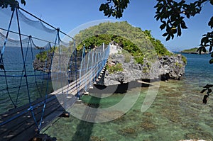 Bridge in Hundred Islands National Park in Luzon, Philippines