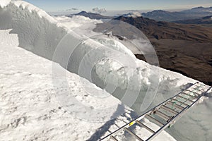 Bridge and ice at Cotopaxi photo