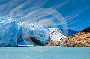 Bridge of ice in Perito Moreno glacier. photo