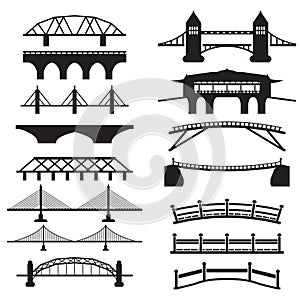 Bridge icons set