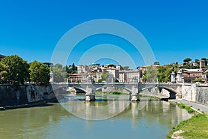 Bridge Il Tevere a Ponte Vittorio Emanuele II in Rome photo