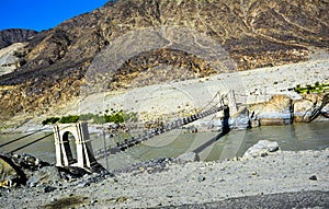 Bridge on Indus River along Karakoram Highway