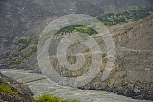 Bridge on Indus River along Karakoram Highway