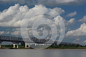 Bridge on Irrawaddy river. Pakokku. Myanmar