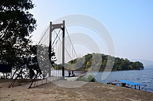 Bridge in Kaeng Krachan Dam in Kaeng Krachan National Park