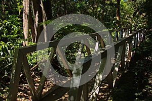 Bridge on La Cangreja trail in Rincon de la Vieja National Park near Curubande in Costa Rica