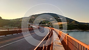 Bridge of Lake Castreccioni, Cingoli, Macerata, Italy.