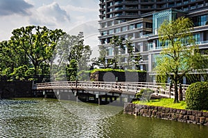 Bridge and Lake at Kokyo Gaien National Garden - Tokyo photo