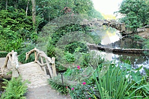 Bridge on lake at Old Mill Park, North Little Rock photo