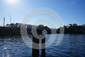 Bridge `Lange Bruecke` over the river Dahme. Berlin, Germany