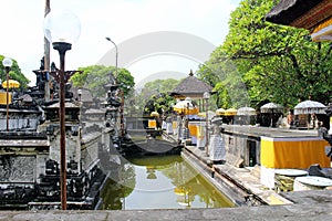 Bridge leading to main tower of Jagatnatha Pura in Bali. Taken in January 2022