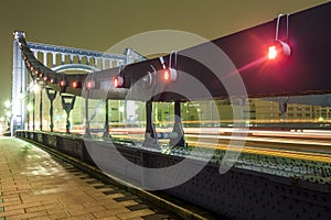 Bridge and light trails