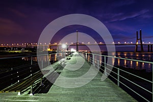 Bridge Lisbon at sunrise - Vasco da Gamma