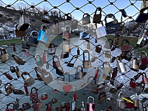 Bridge of Locks over the Salzach River in Salzburg Austria