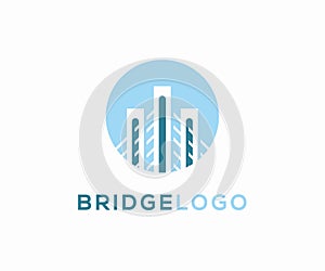 Bridge logo icon design concept, Construction logo design template