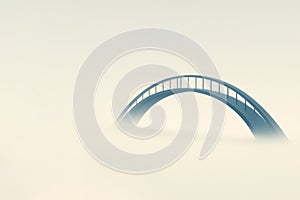 A bridge lost in the fog. Space for text.
