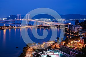 Bridge in Macau view at night