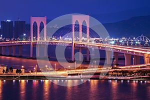 Bridge in Macau view at night