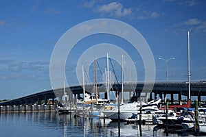 Bridge and Marina at the Manatee River, Bradenton, Florida