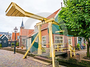 Bridge from Meerzijde street to Doolhof in Volendam, Noord-Holland, Netherlands