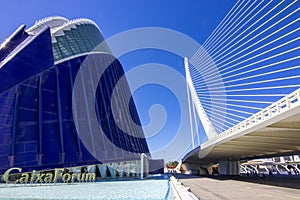 Bridge and modern architecture under the Sun