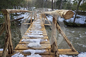Most v horskom lese. Okolie Oravice. Slovensko