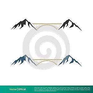 Bridge and Mountain Icon Vector Logo Template Illustration Design. Vector EPS 10.