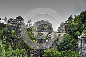 Bridge named Bastei in Saxon Switzerland